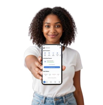 Girl holding Fixit app