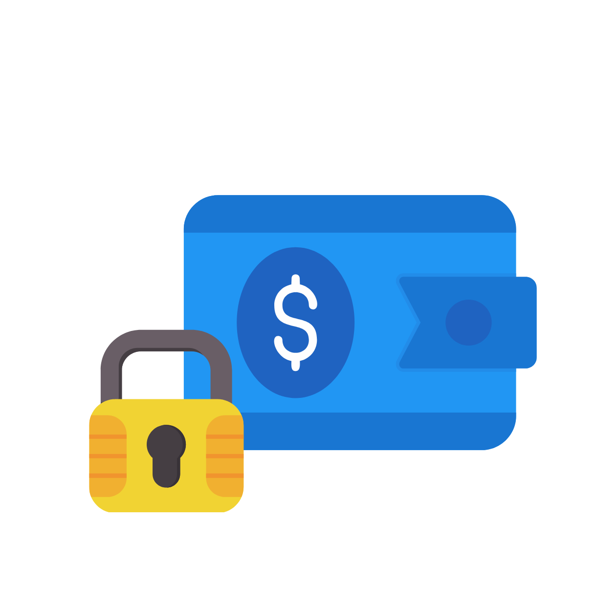 Secure Payment Illustration with Wallet and Lock